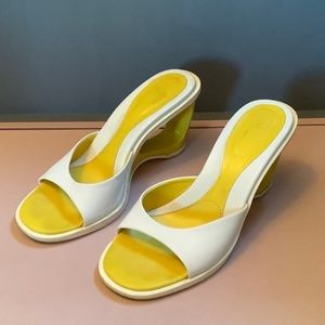 Hogan White Leather Wedges